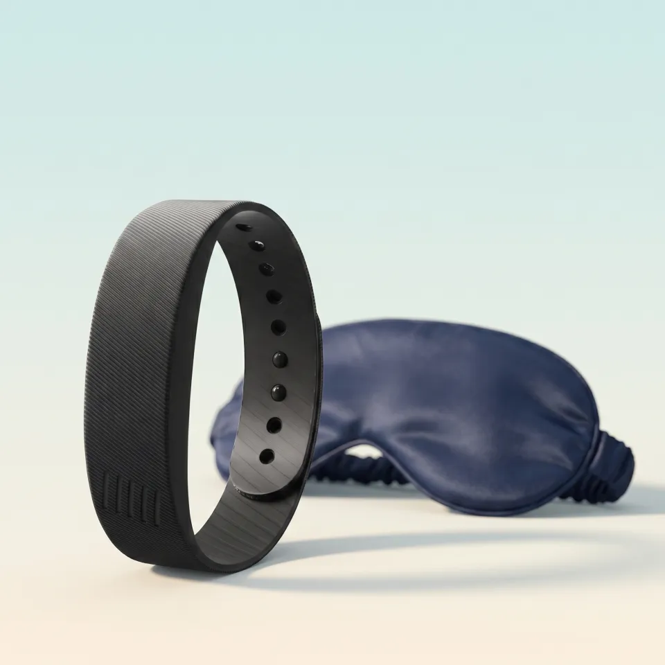 The Dawn Band standing in front of the Dawn sleep mask