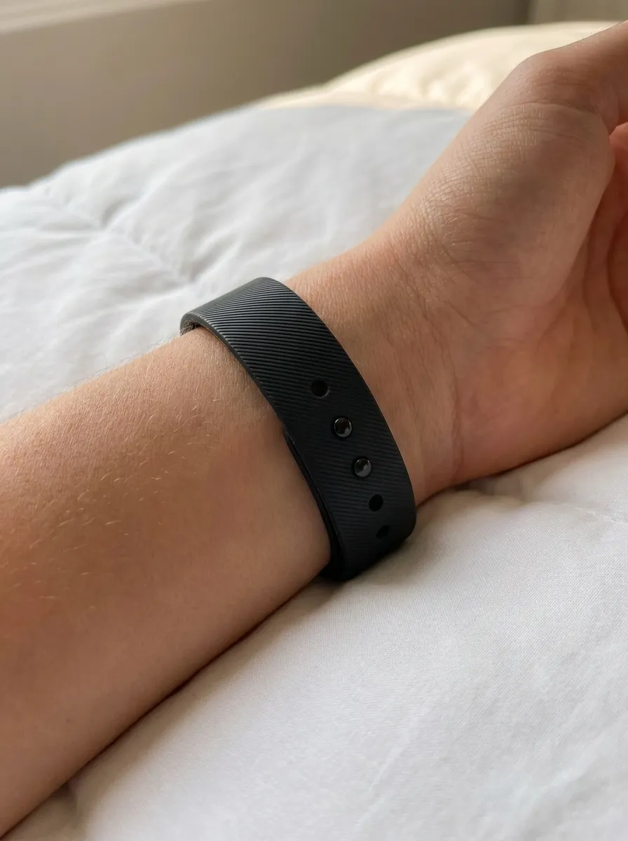 Close-up of Dawn Band on a teen wrist